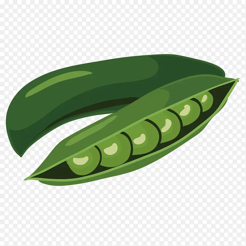 矢量扁平绿色豌豆