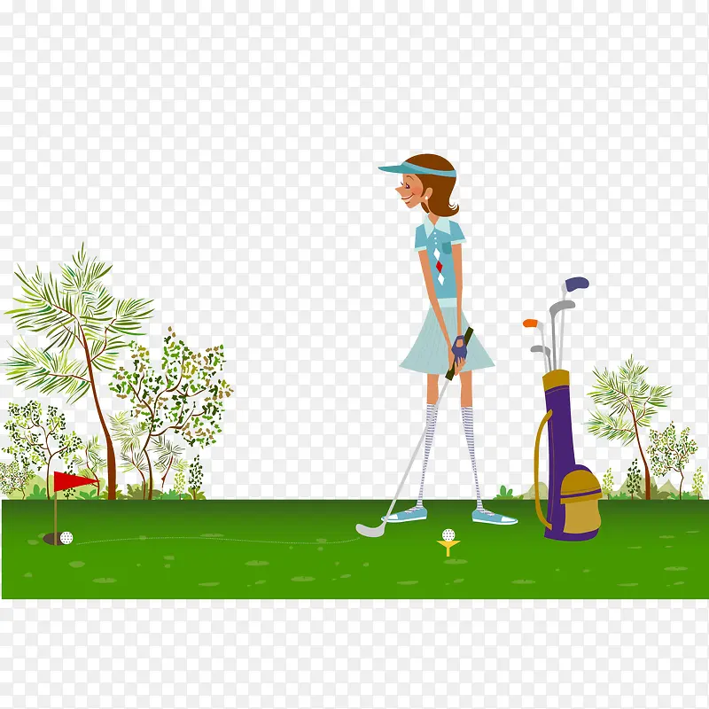 打高尔夫的女孩设计