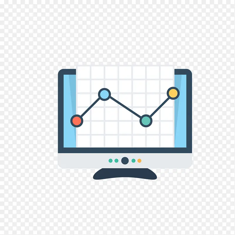 矢量数据分析电脑商务图标