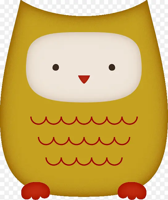 可爱装饰黄色猫头鹰
