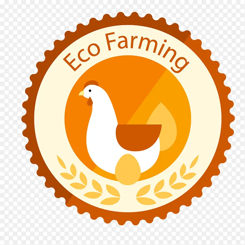 卡通农场的家禽标签设计