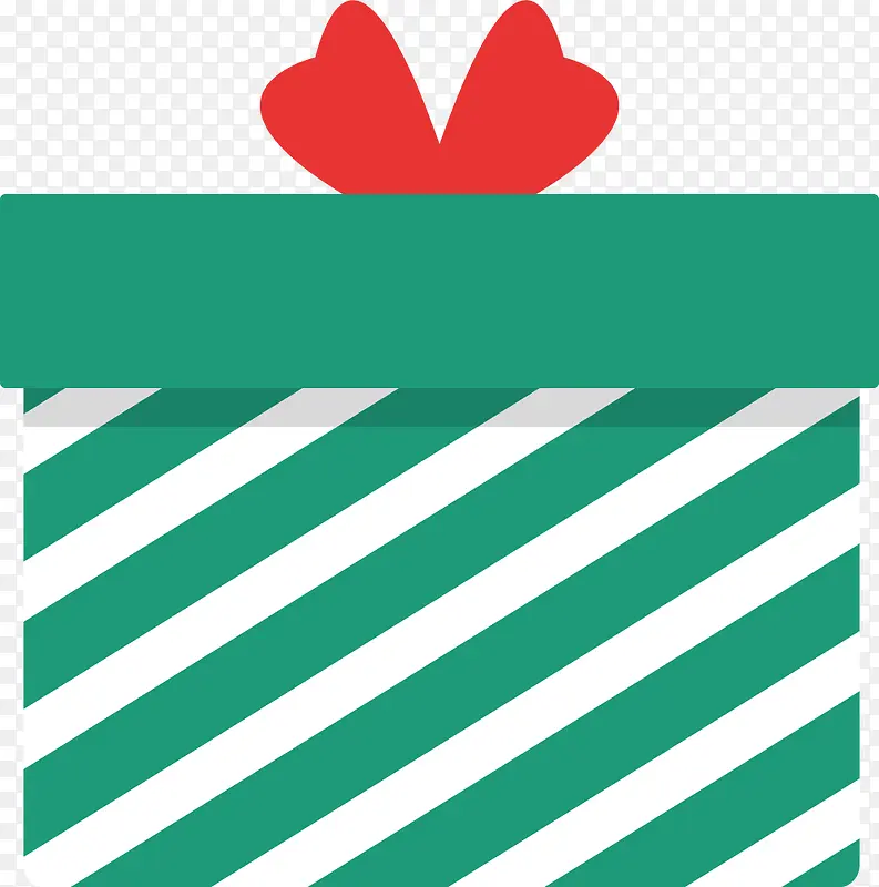 绿色条纹方形礼物盒