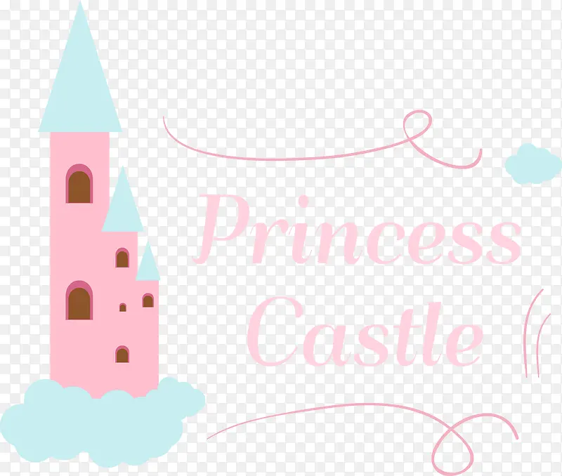 粉色卡通唯美城堡图