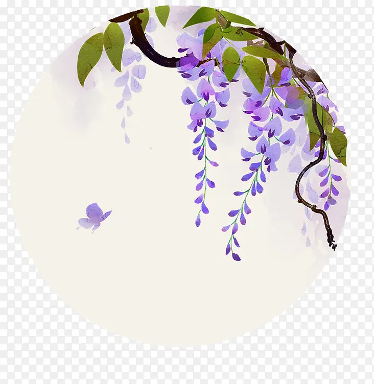 紫色古风紫花