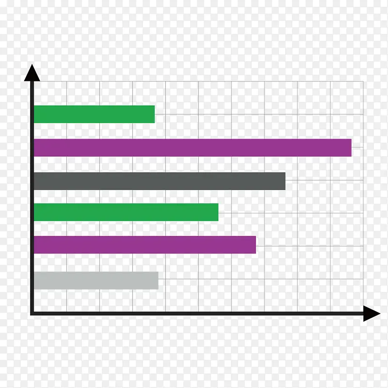 矢量横线网格条形坐标图