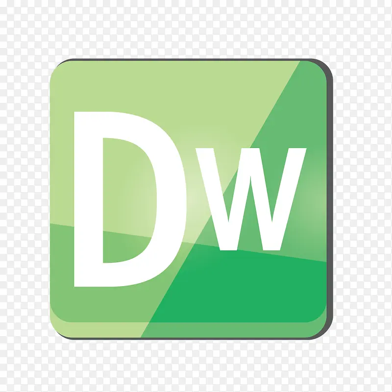 矢量手绘绿色DW设计软件图标免