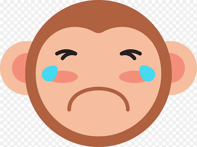 哭泣的卡通猴子表情