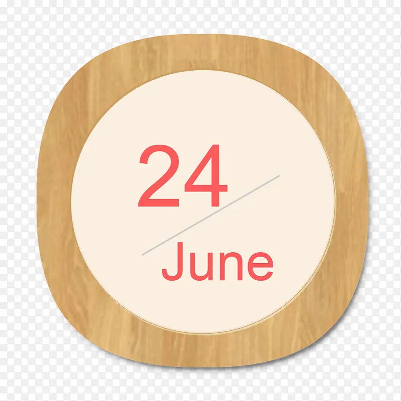 木质手机APP日历图标