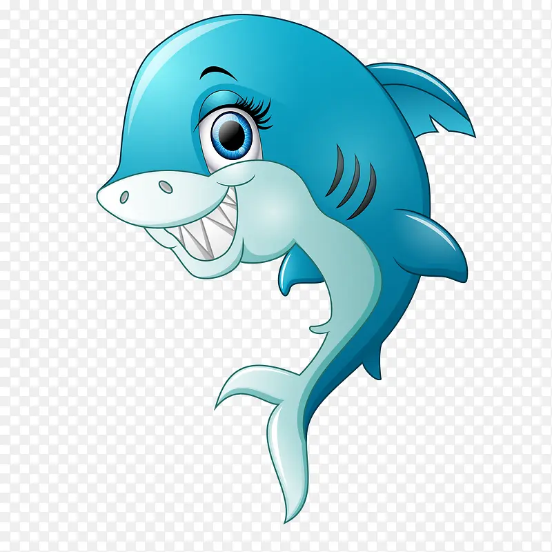 卡通可爱的鲨鱼动物设计