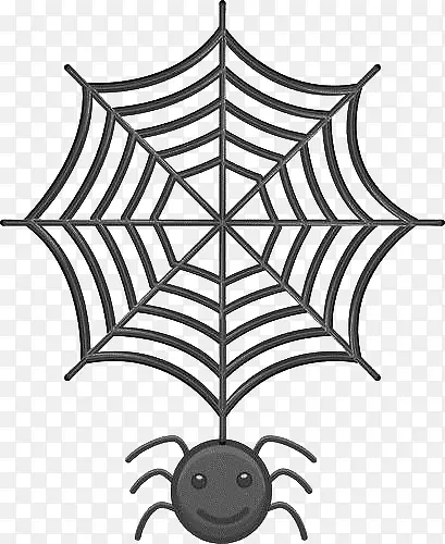 手绘灰色线条蜘蛛网
