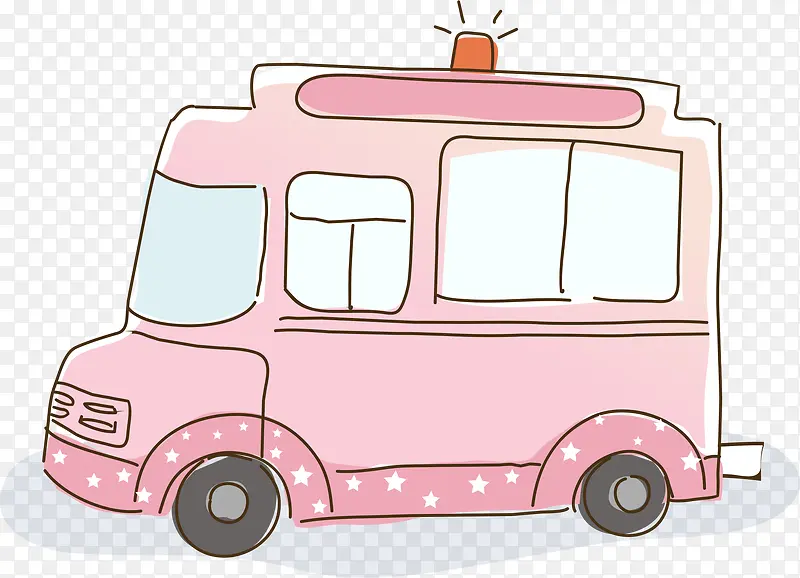 粉色手绘汽车