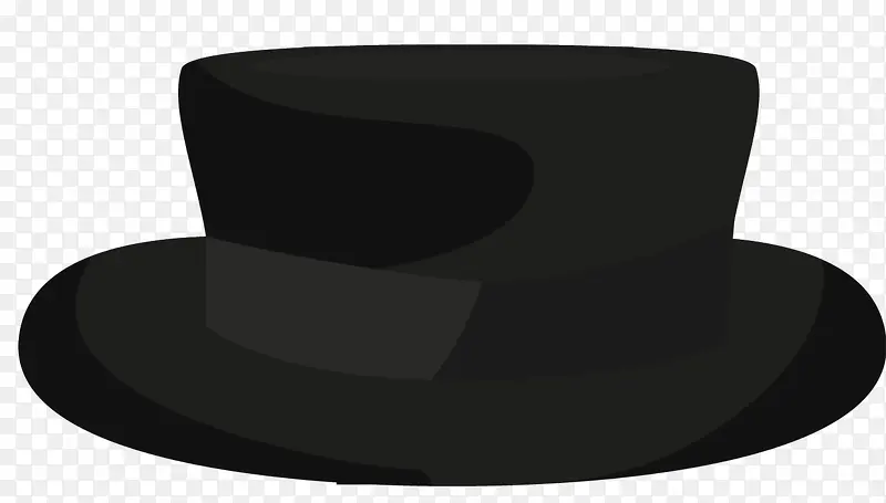 黑色矢量扁平风格礼帽