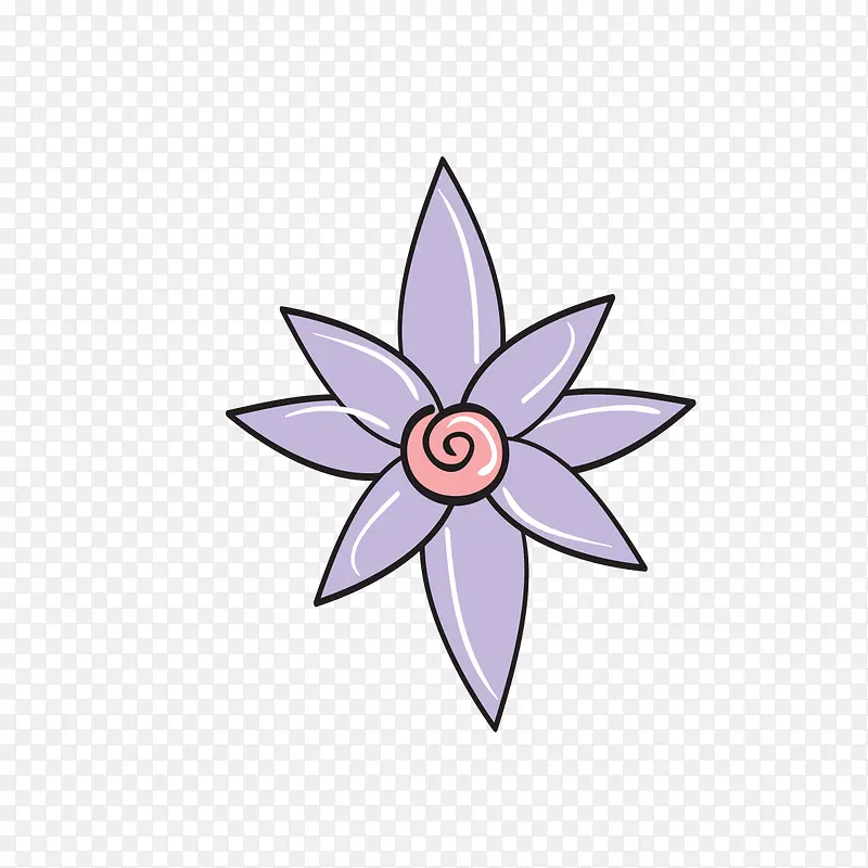 紫色绘制花瓣