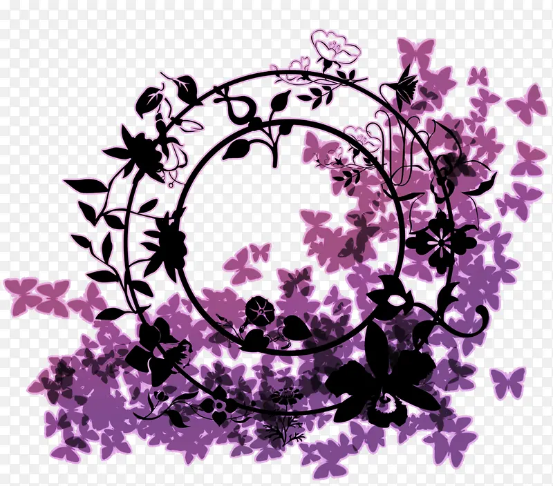 梦幻紫色花边
