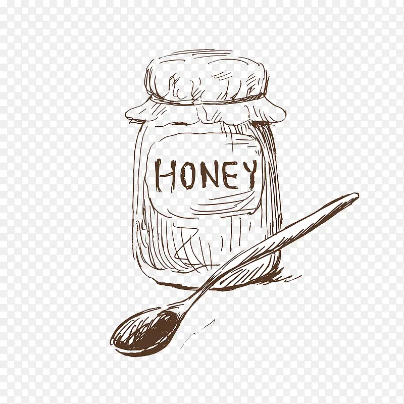 手绘蜂蜜瓶子图案