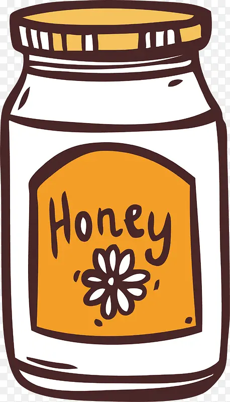 卡通手绘蜂蜜玻璃瓶