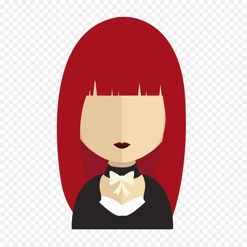 红色头发女性头像