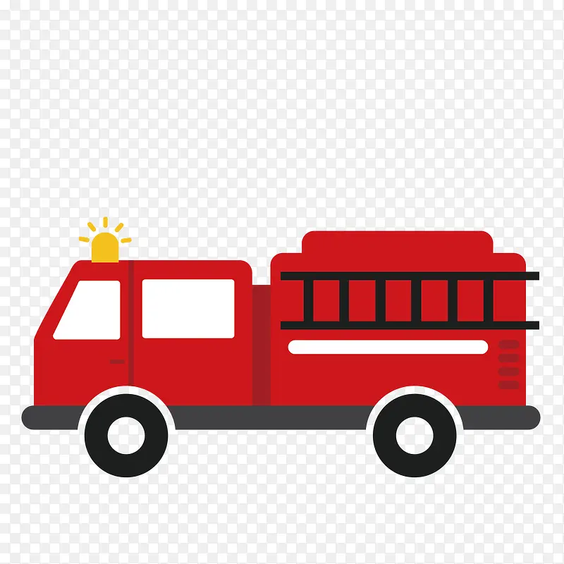 一辆红色的消防车