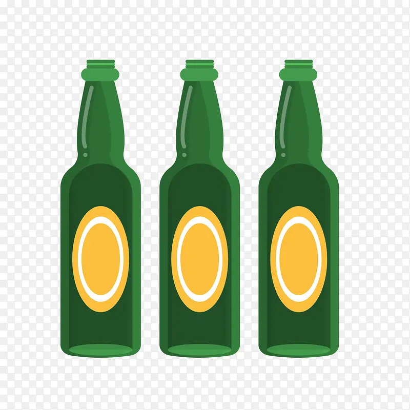 绿色酒瓶矢量图装饰