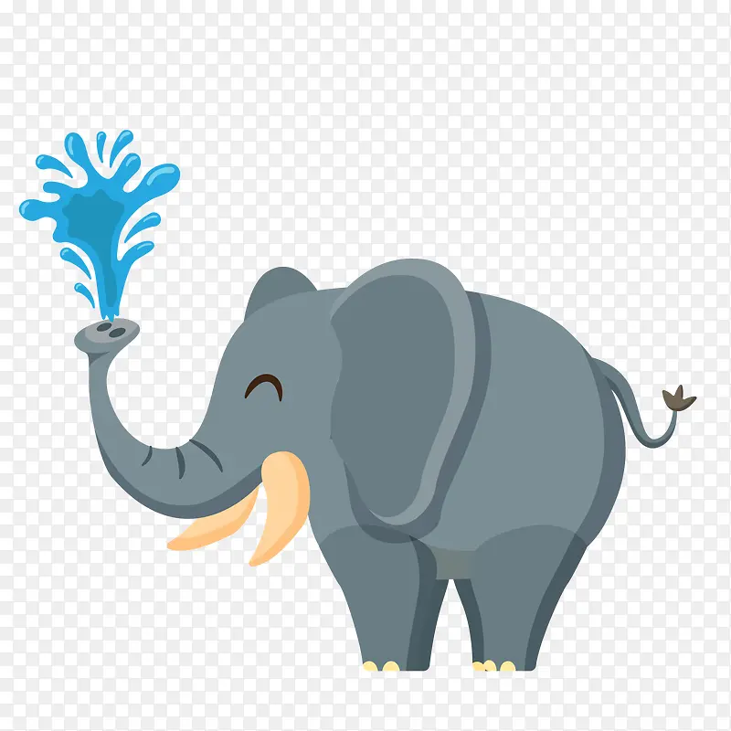 卡通灰色的大象动物设计