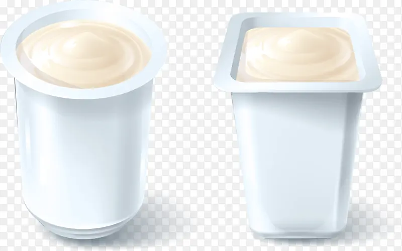 矢量手绘空白的罐装酸奶
