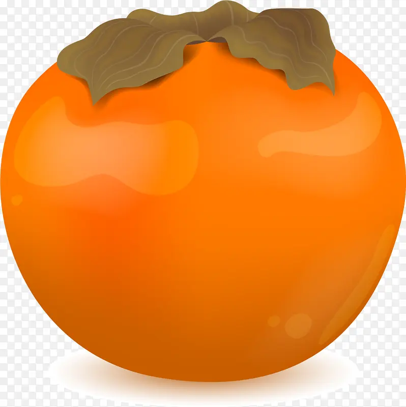 橙色卡通柿子