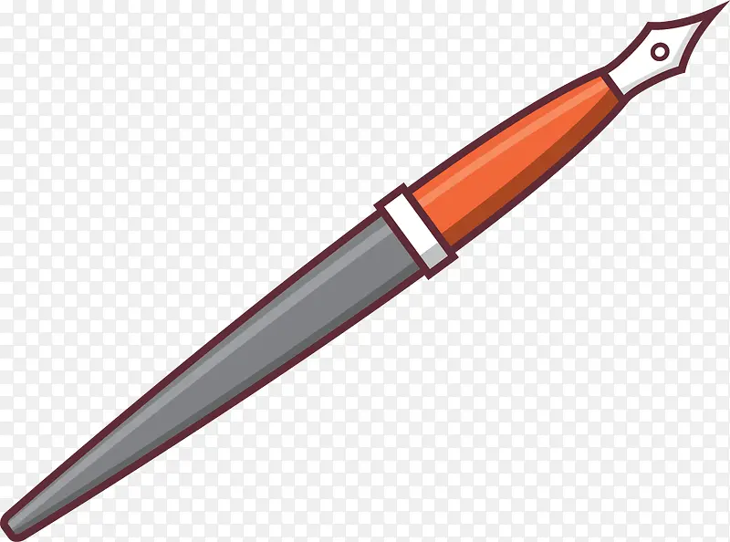橘红色渐变的钢笔