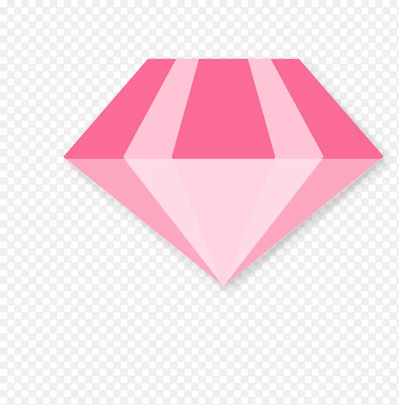 矢量卡通扁平化粉色钻石png