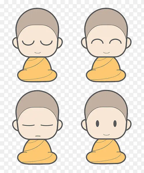 卡通僧侣表情图标