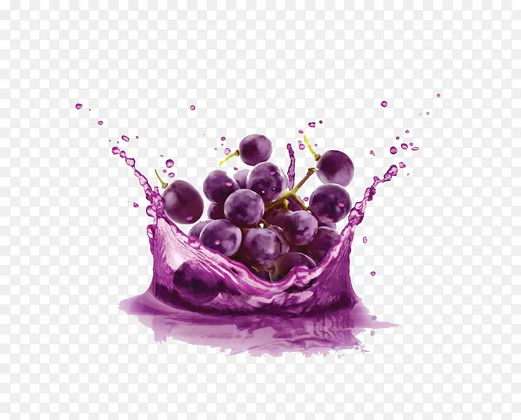 创意水花中的葡萄