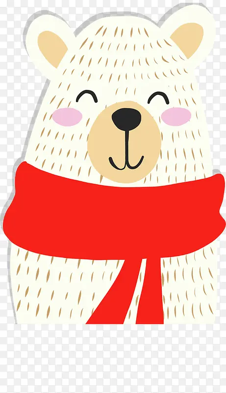 红色围巾白色大熊