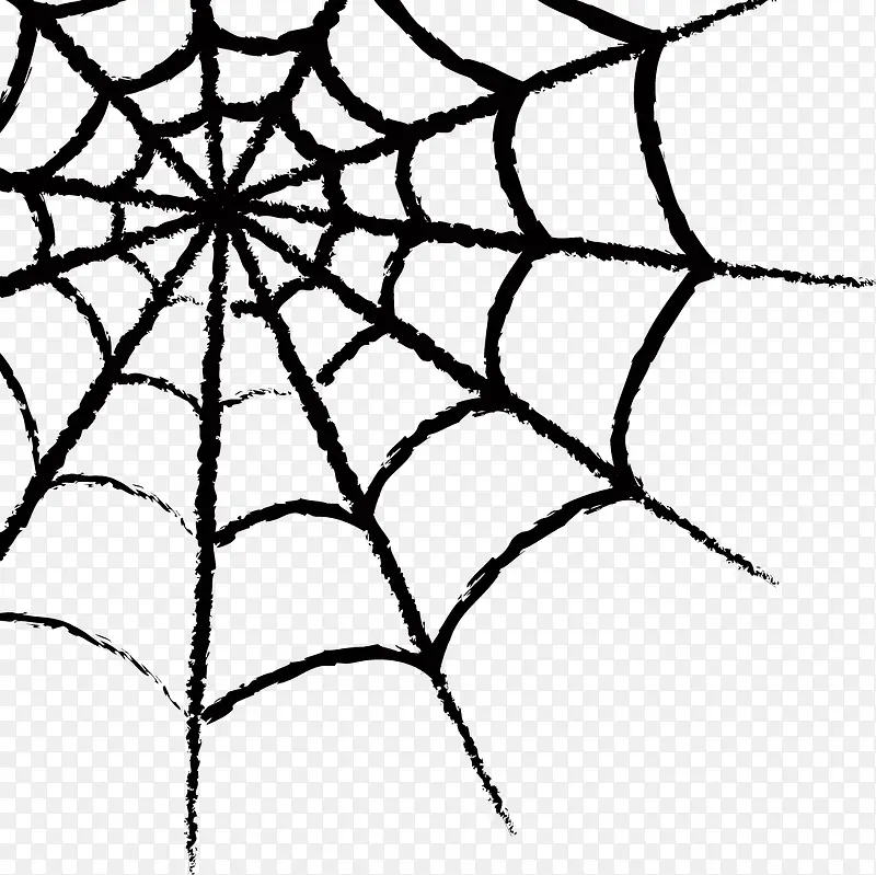 手绘平面精致蜘蛛网素材