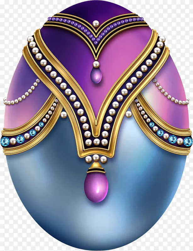 手绘质感创意宝石珍珠蛋