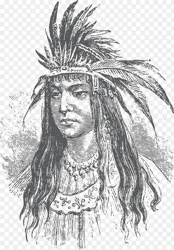 古老的复古印第安女人
