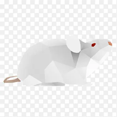 白色多边形折纸创意老鼠