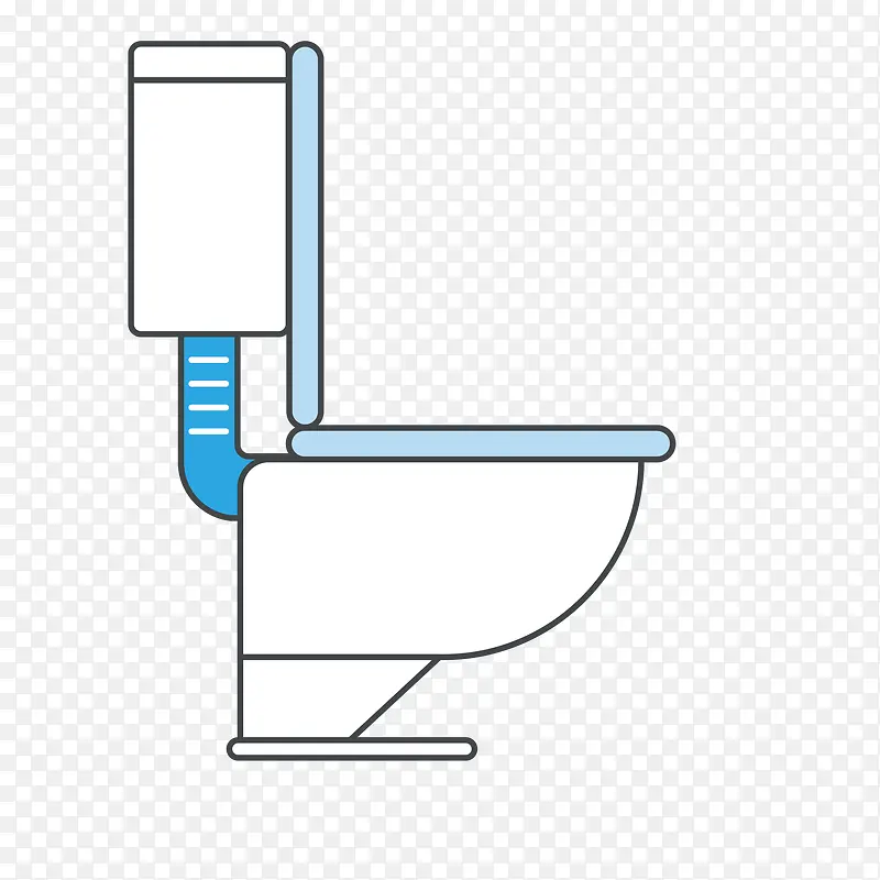 侧面撞色扁平化马桶简约图标