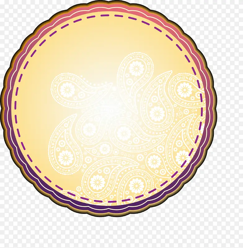 黄色花纹圆圈图案