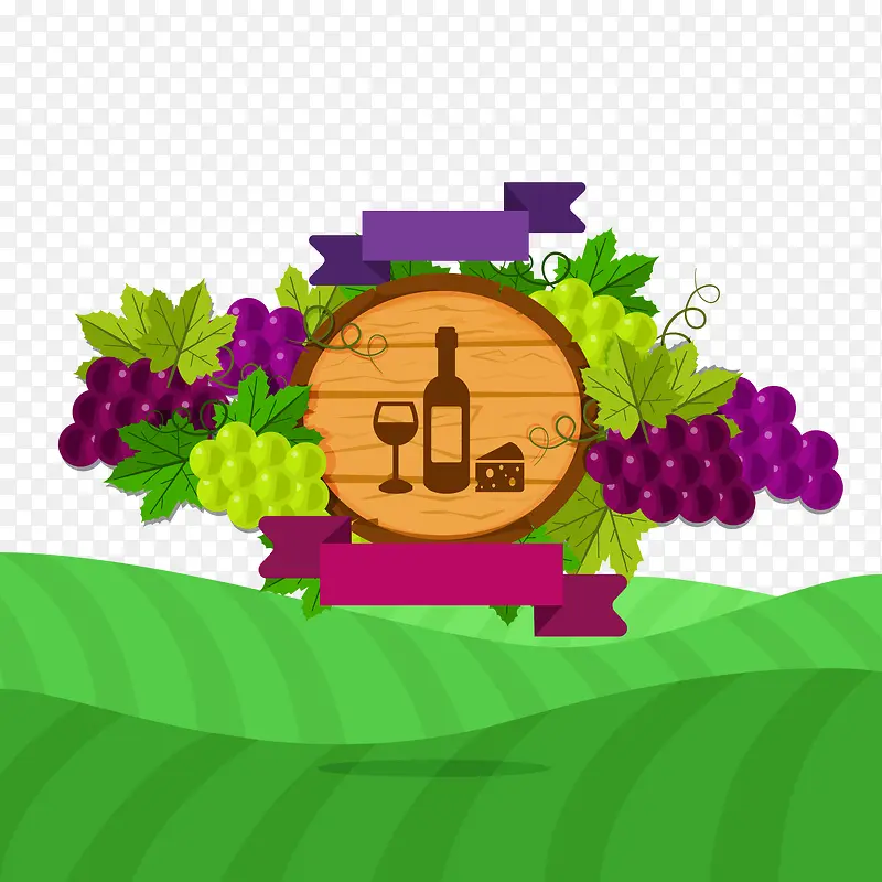 扁平化农场葡萄酒矢量图