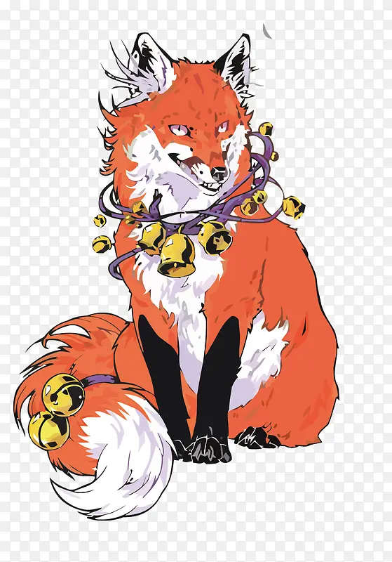 矢量日式橙色狐狸
