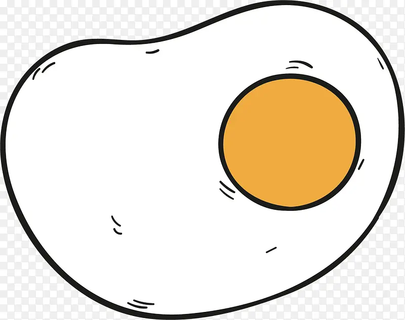 卡通线条早餐食物营养煎蛋