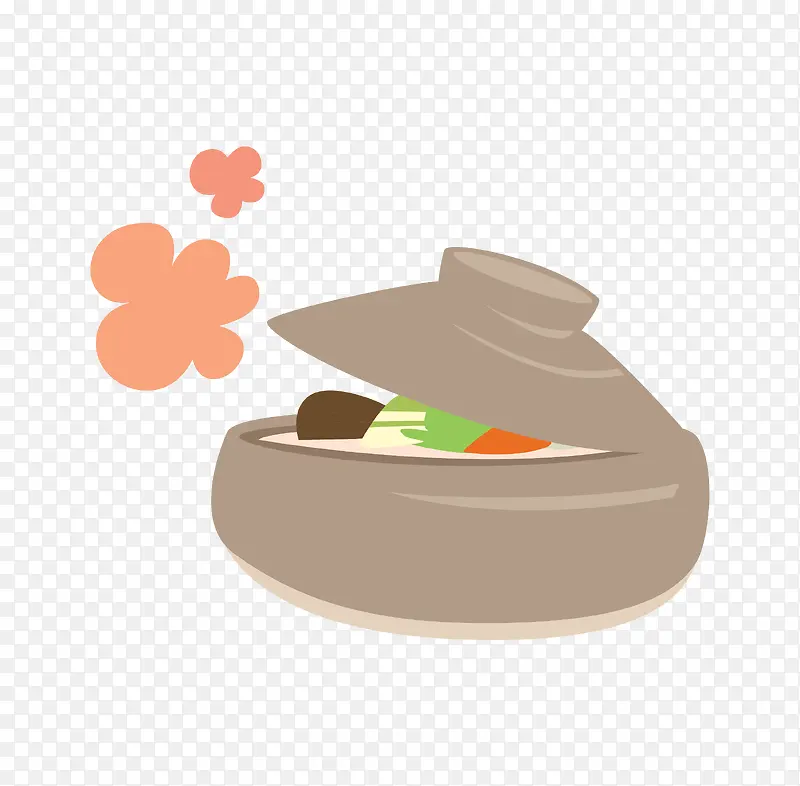 砂锅里的汤手绘图