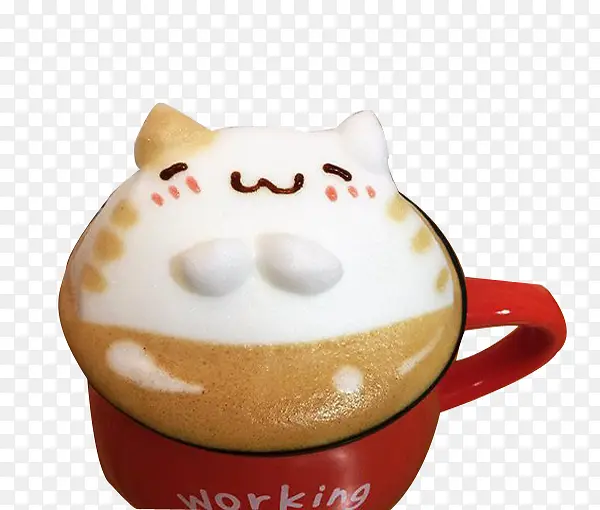 悠闲的小猫立体咖啡
