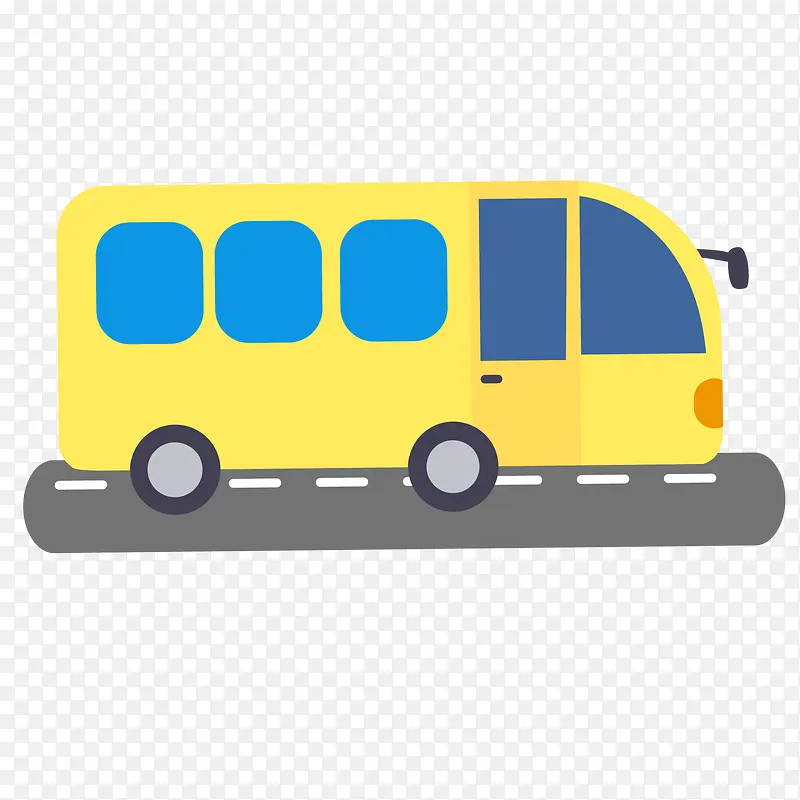 卡通黄色的大巴车设计