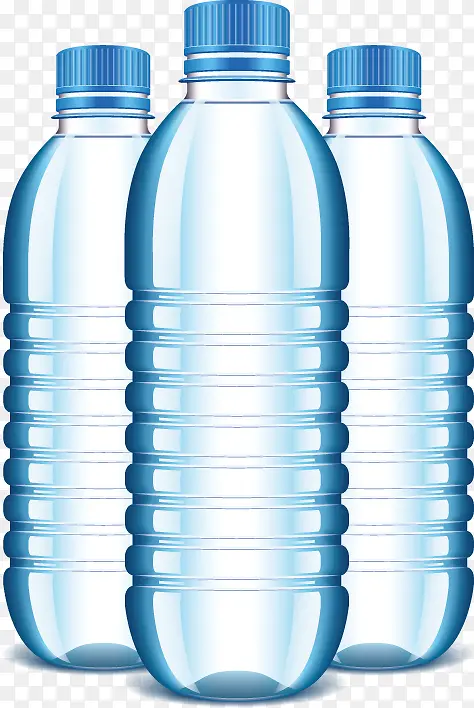 浅色多瓶塑料瓶装水