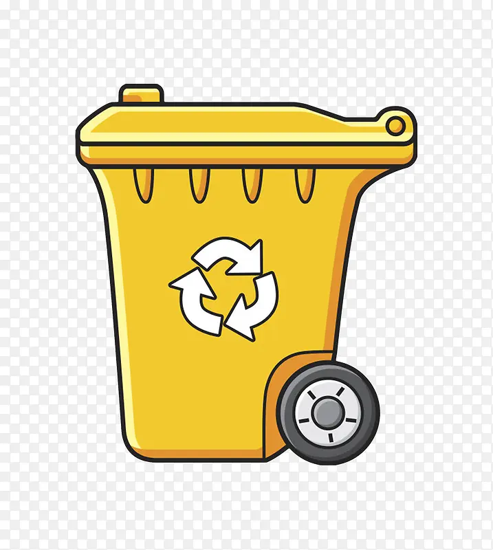 黄色简约保护环境可回收标志的垃