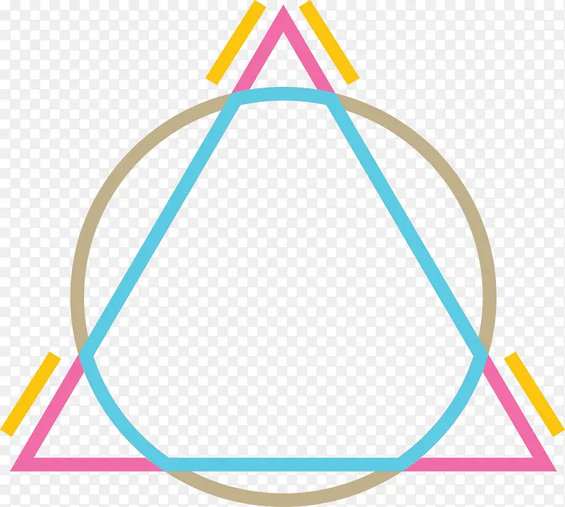 彩色线条三角圆圈