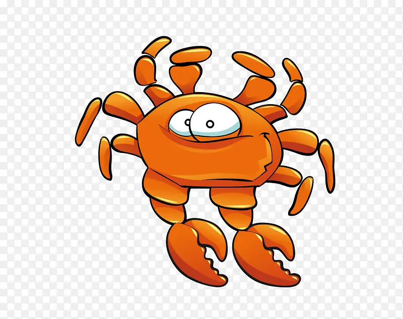 卡通海洋动物螃蟹