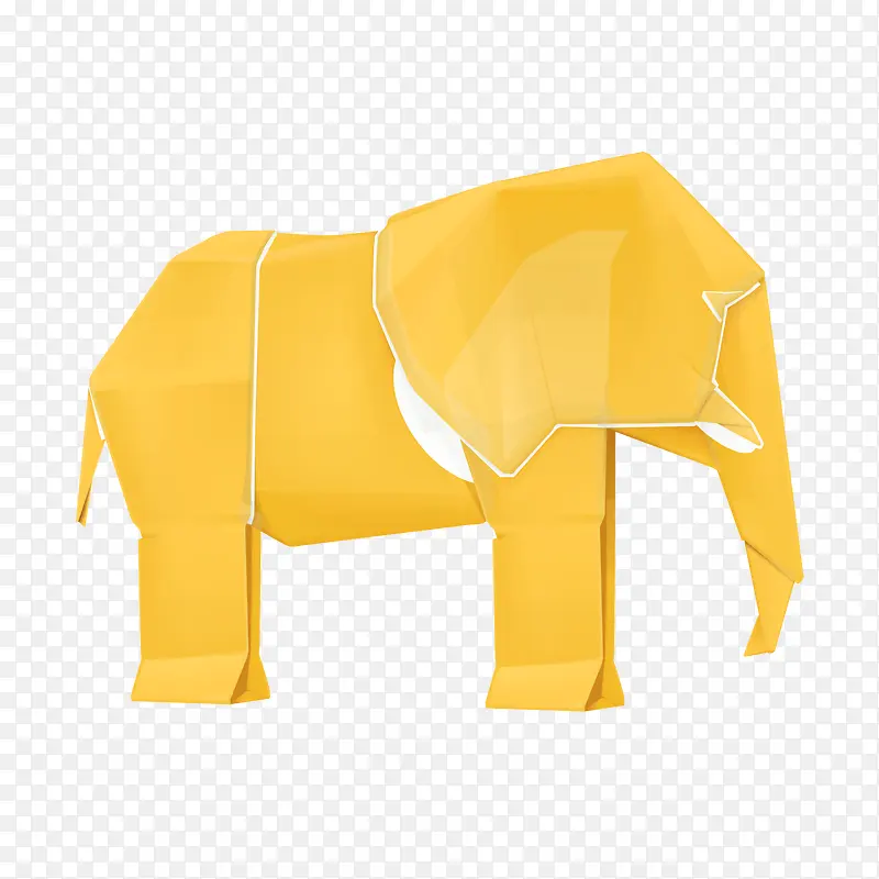 黄色卡通大象折纸
