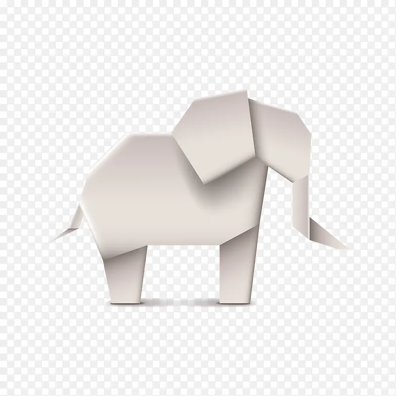 灰色折纸大象