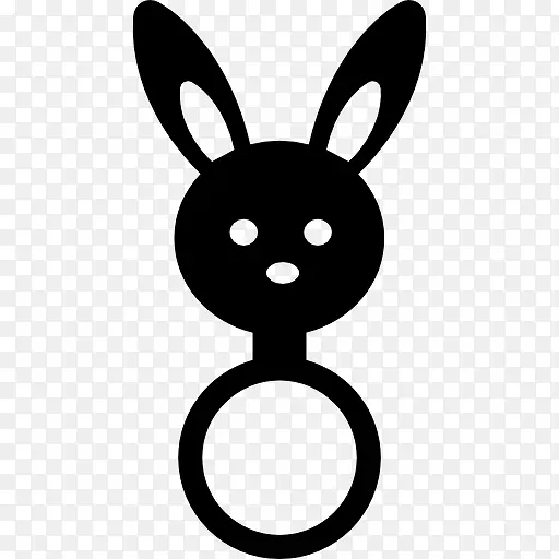 婴儿摇铃和兔子头形状图标